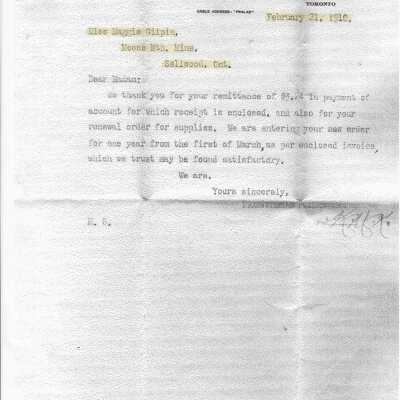 Document- Presbyterian Publications Letter to Maggie Gilpin