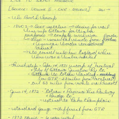 Notes on the Line to Depot Harbour