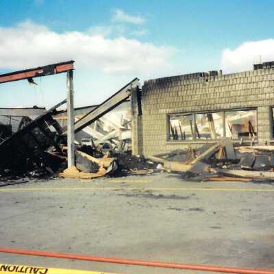 Photograph - burnt building