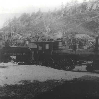 Photograph: Canadian Copper Company Locomotive #4 and Tender