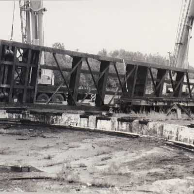 Trucking passing on bridge
