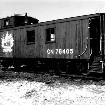 Photograph, CNR Caboose 78405, Prescott Park, Capreol, Ontario.