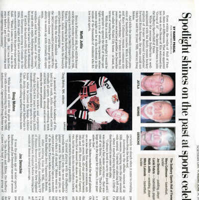 "Spotlight shines on the past at sports celebrity dinner" from The Sudbury Star