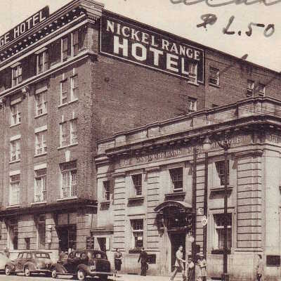 Photograph, Nickel Range Hotel, Canadian Bank of Commerce, Elm Street, Sudbury, Ontario.