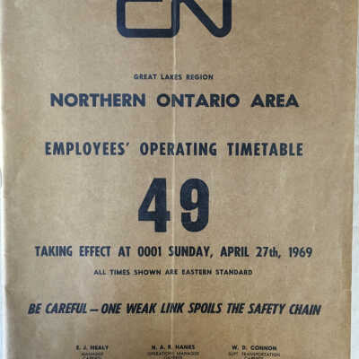 CN, Great Lakes Region, employees' Operating Timetable 49, 1969