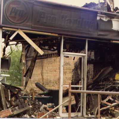 Photograph, Capreol Hardware Store Fire.