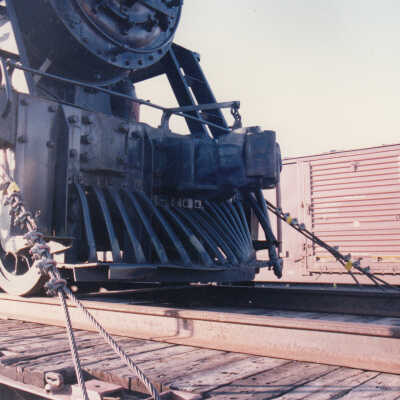 Photograph - Canadian National Steam Locomotive 152 being transported (Series of 49 Pictures)