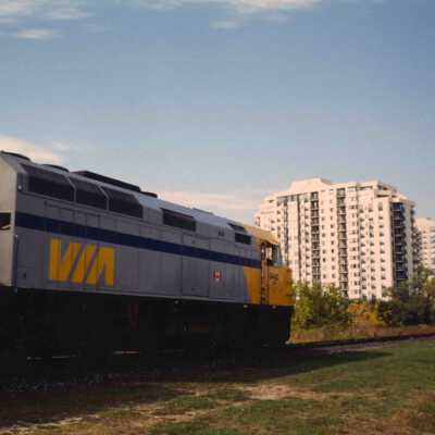 Photograph, VIA Train, Barrie, Ontario, September 1995.