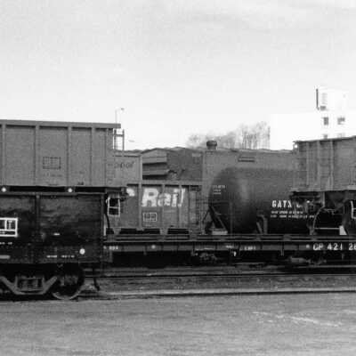 Photograph - Repaired ore cars, Sudbury