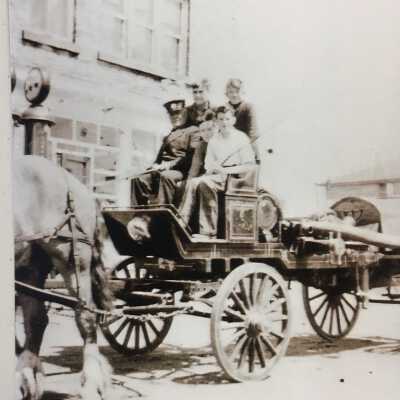 Horse drawn water pumper
