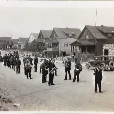 Legion Band and Brigade on Young St.
