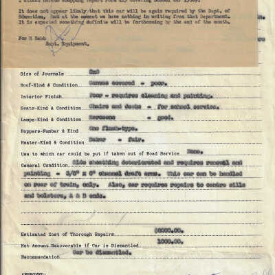 Canadian National: Shopping Report Form 415 Covering School Car No. 15089
