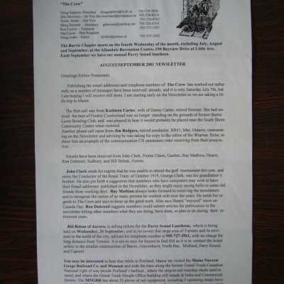 CN Pensioners Association August/September 2001 Newsletter