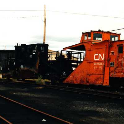 Photograph, CNR Spreader, CNR Snow Plow 55368, Capreol, Ontario
