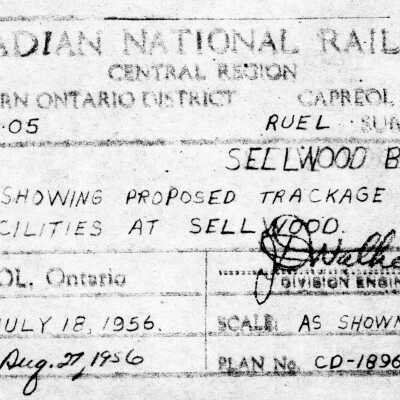 Canadian National: Plan Showing Proposed Trackage and Yard Facilities at Sellwood, July 18, 1956