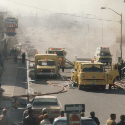 Photograph, Capreol Hardware Store Fire, May 2nd 1986.