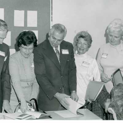 Photograph, Old Capreol Highschool Yearbooks on Display.