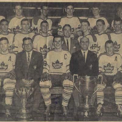 Black and White Photograph, News clipping, Garson Falconbridge Native Sons Hockey Team. Date Unknown