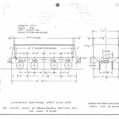 Document, Canadian Northern Hart Otis Car, Drawn from Sketches Made in Field.