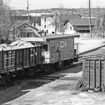 Photograph - CN train passing through residential area