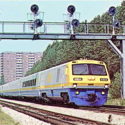 Photograph, Postcard, VIA Rail LRC Train, Scarborough, Ontario.