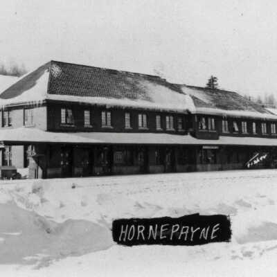 Photograph, Hornpayne CNR Station, 1950s.