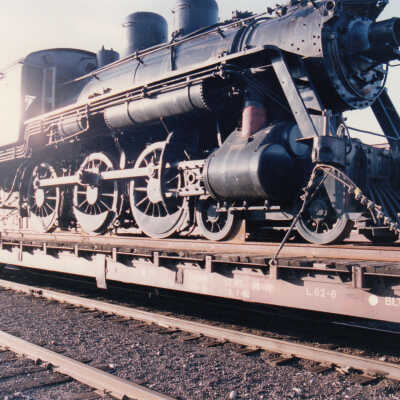 Photograph - Canadian National Steam Locomotive 152 being transported (Series of 49 Pictures)