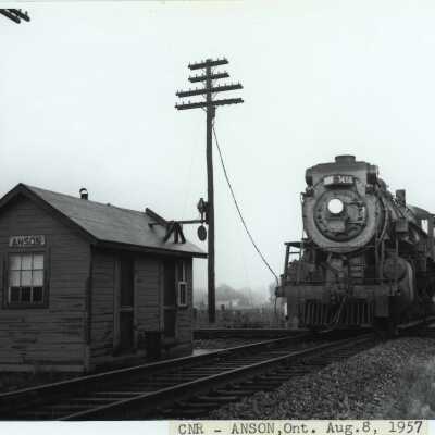 Photograph, CNR Station at Anson, Ontario, 1957.