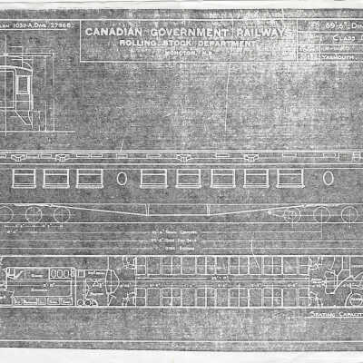 Set of Canadian Government Railways Rolling Stock Blueprints for Dining Cars (Set of 11)