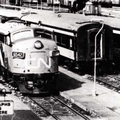 Photograph, Capreol CNR Station, Capreol, Ontario, CNR Engine 6542.