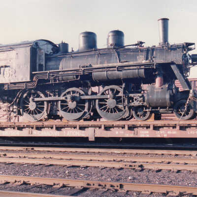 Photograph - Canadian National Steam Locomotive 152 being transported (Series of 49 Pictures)
