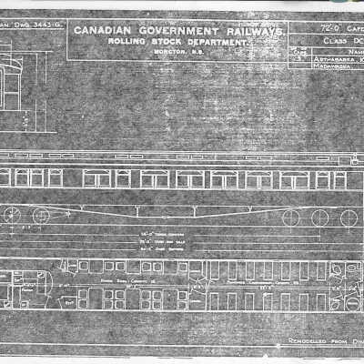 Set of Canadian Government Railways Rolling Stock Blueprints for Cafe Coaches and Parlor Cars (Set of 12)
