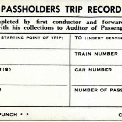 Document, Passholder's Trip Schedule, Blank.