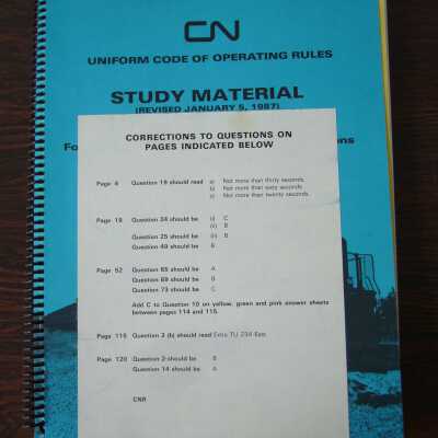CN Uniform Code of Operating Rules Study Material (Revised January 5, 1987)
