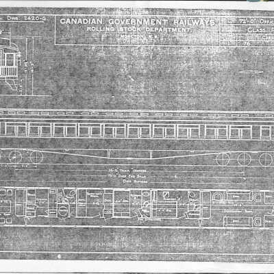 Set of Canadian Government Railways Rolling Stock Blueprints for Official Cars (Set of 13)