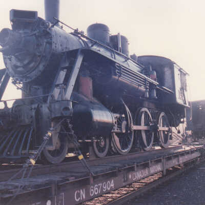 Photograph - Canadian National Steam Locomotive 152 being transported (Series of 49 Pictures)