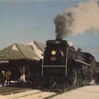 Photograph, CNR Orillia Station, Orillia, Ontario, February 16th, 1964. CNR 6167.