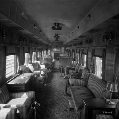 Photograph, Canadian National Railways (CNR) interior new lounge car.