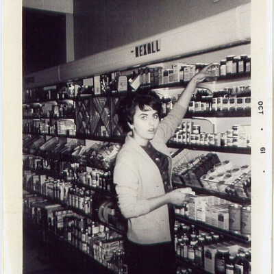 Photograph, Unknown Woman, Lalonde's Pharmacy, October 1961.