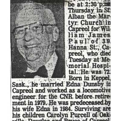 Document, Obituary, William James Paul.