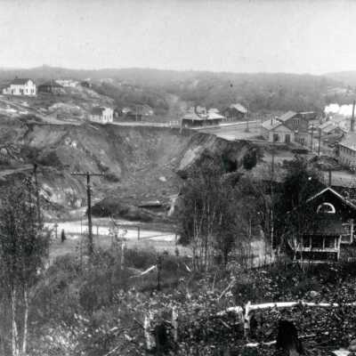 Photograph, Worthington, Looking at CPR Station, October 4, 1927.