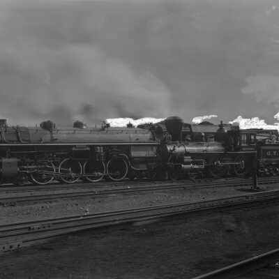 Photograph, Canadian National Railways (CNR) Loco 6100 Confederation with Loco Trevithick Grand Trunk Railway No. 269.