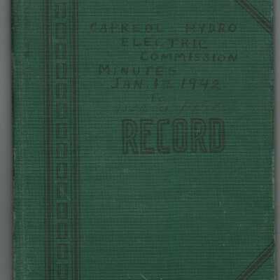 Capreol Hydro Electric Commission Minutes Record