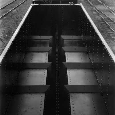 Photograph, Inside view of the Canadian National Railways sand car.