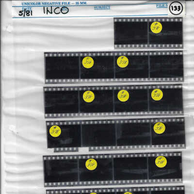 Set of 38 INCO Negatives, taken in May of 1981
