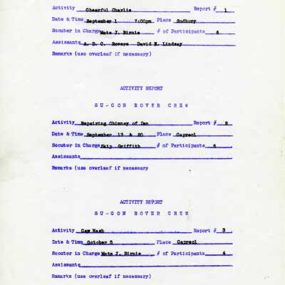 Document, Scout Rovers Log.