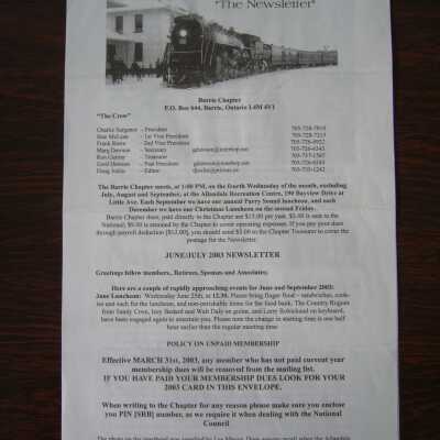 CN Pensioners Association June/July 2003 Newsletter