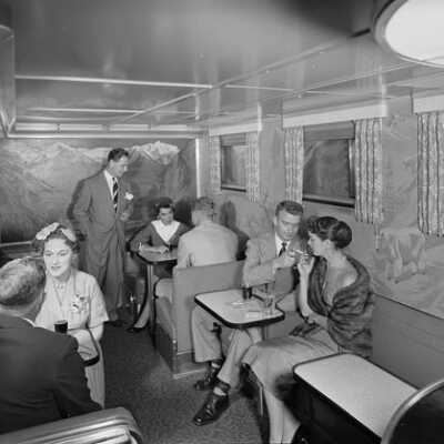 Photograph, Interior of Canadian Pacific Railway Club Car.