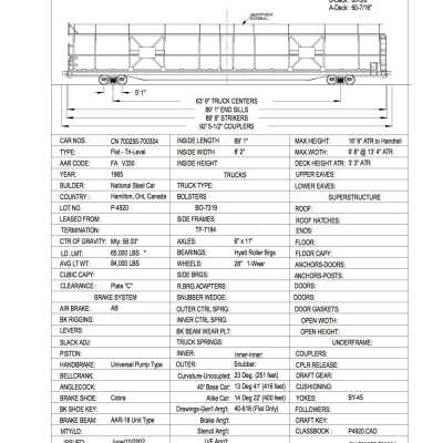 Document, Rolling Stock Plan, Canadian National Railway, CN700255-700304.