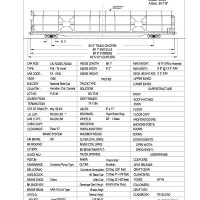 Document, Rolling Stock Plan, Canadian National Railway, CN700305-700404.